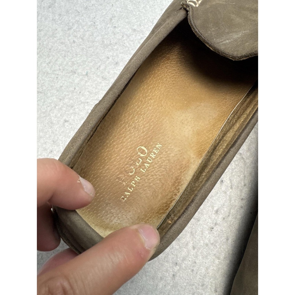 Polo Ralph Lauren Shoes Mens Size 14D Brown Leather Woodley Moccasin Loafers - Picture 5 of 10